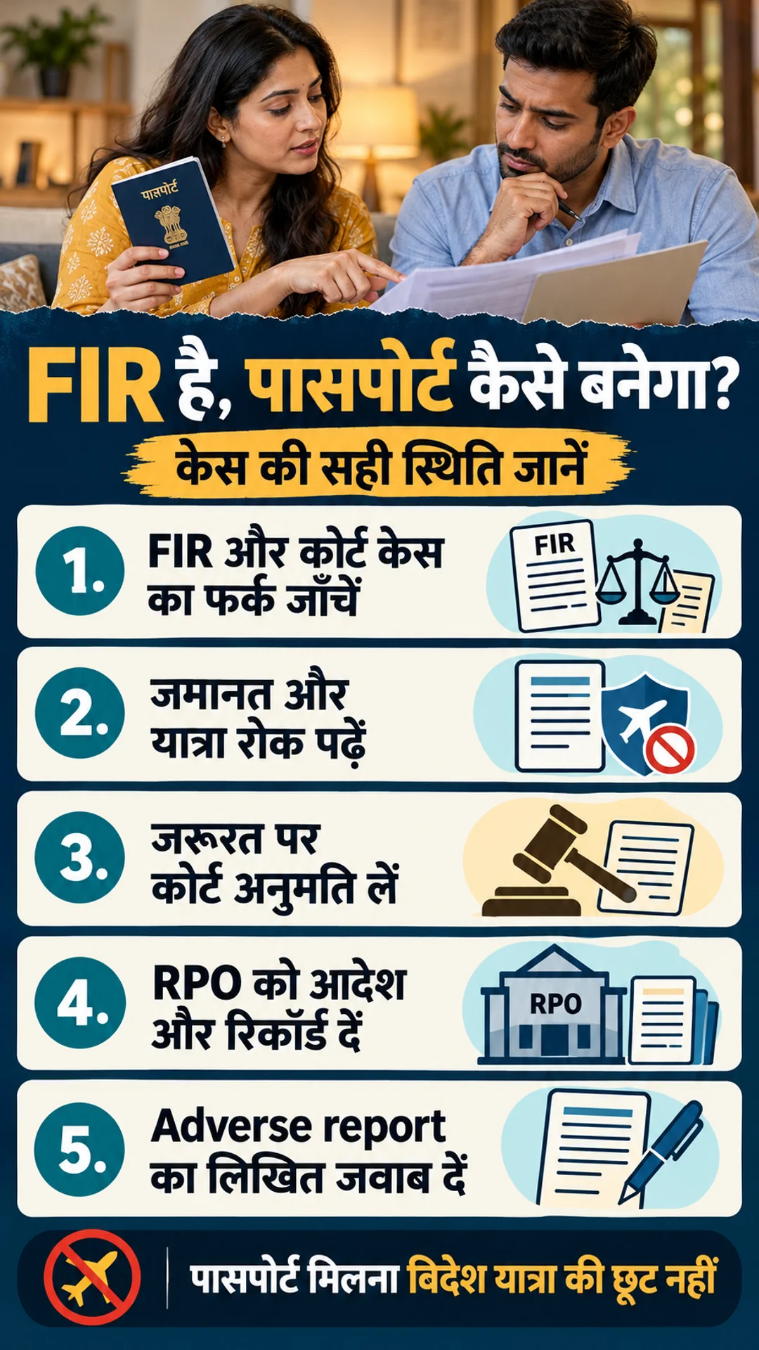 Hindi checklist for passport permission with a pending criminal case