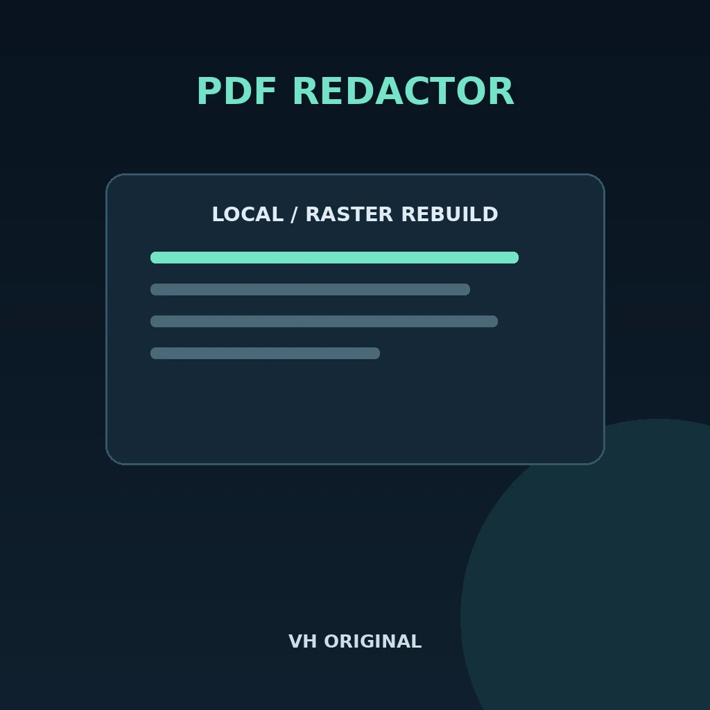 Local PDF redactor — VH Original