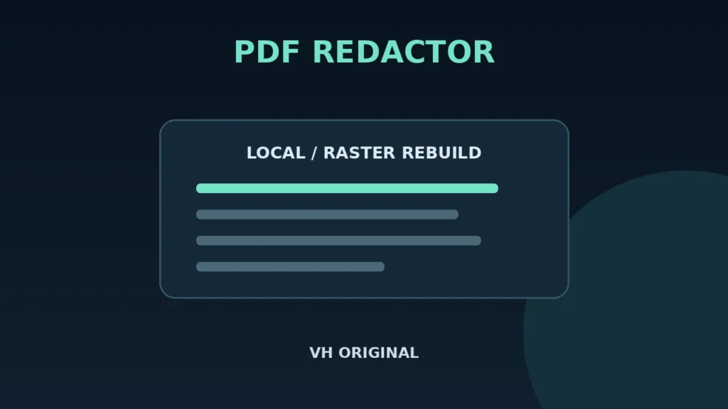 Local PDF redactor — VH Original
