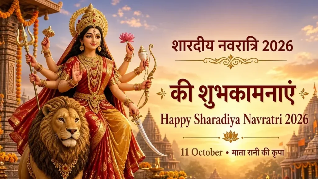 शारदीय नवरात्रि 2026 शुरू: माता रानी की इमेज और शुभकामनाएं