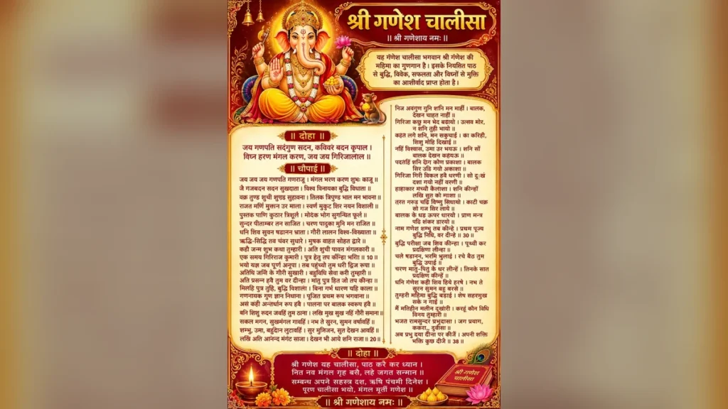 Ganesh Chalisa Lyrics in Hindi | Full Path & Meaning