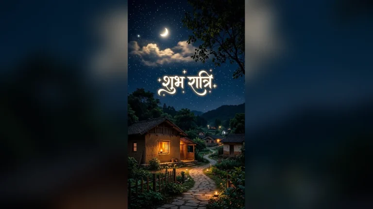 गांव के शांत वातावरण में शुभ रात्रि का सुंदर दृश्य