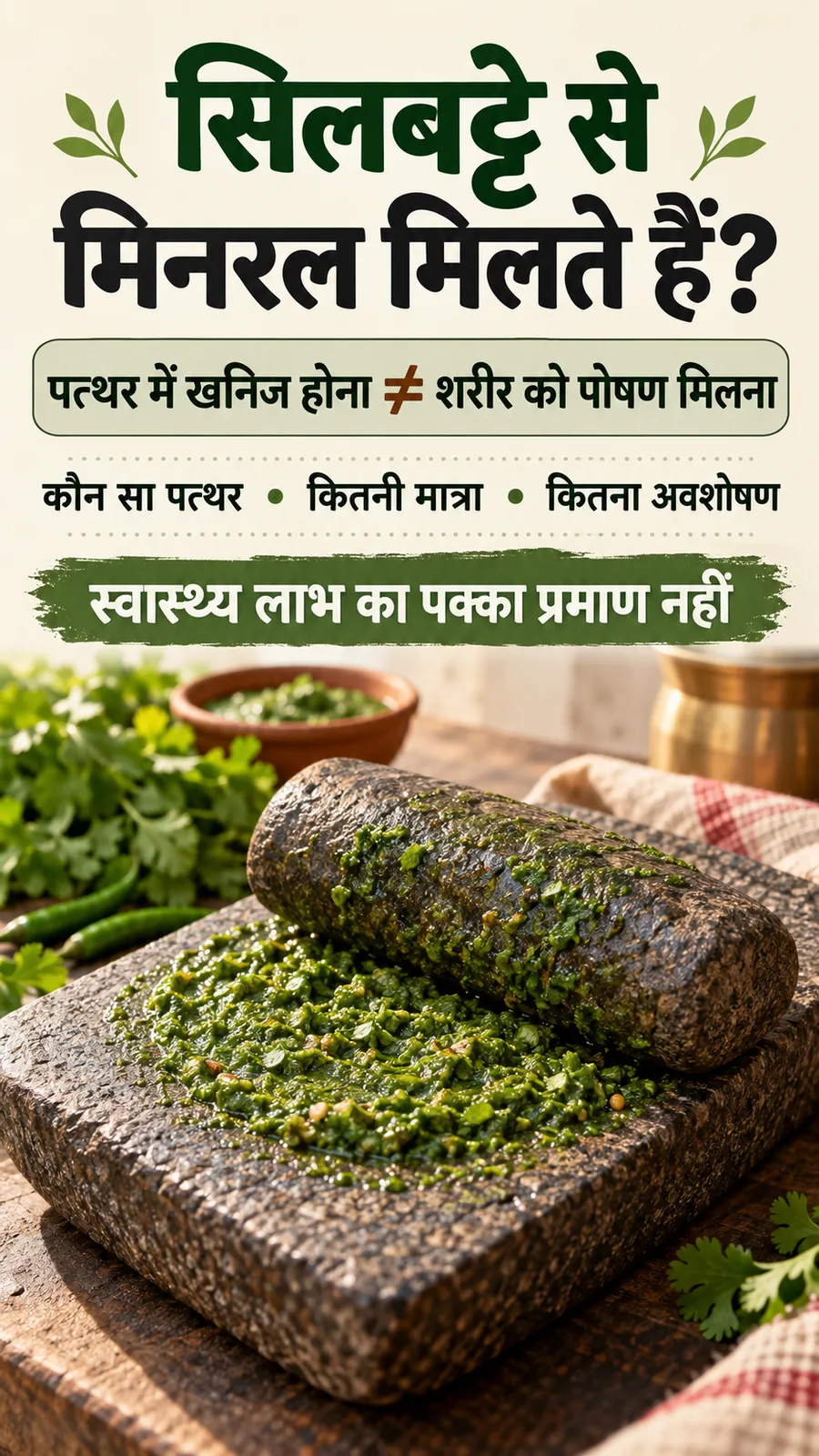सिलबट्टे के खनिज और शरीर को मिलने वाले पोषण का फर्क