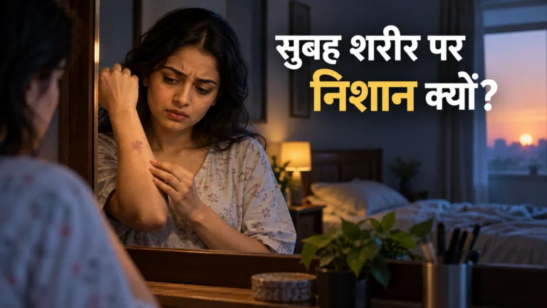 शरीर पर नीले निशान: जानकारी और सुरक्षित जाँच का सांकेतिक चित्र।