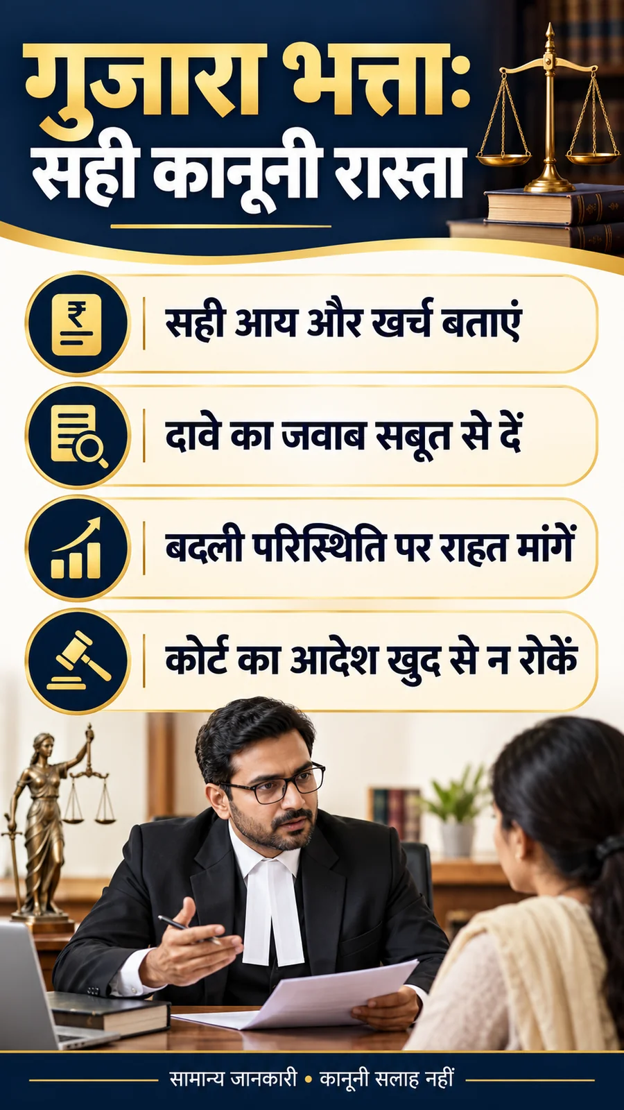 गुजारा भत्ता विवाद में आय बताने, सही रिकॉर्ड देने और कोर्ट से राहत मांगने के चार कदम