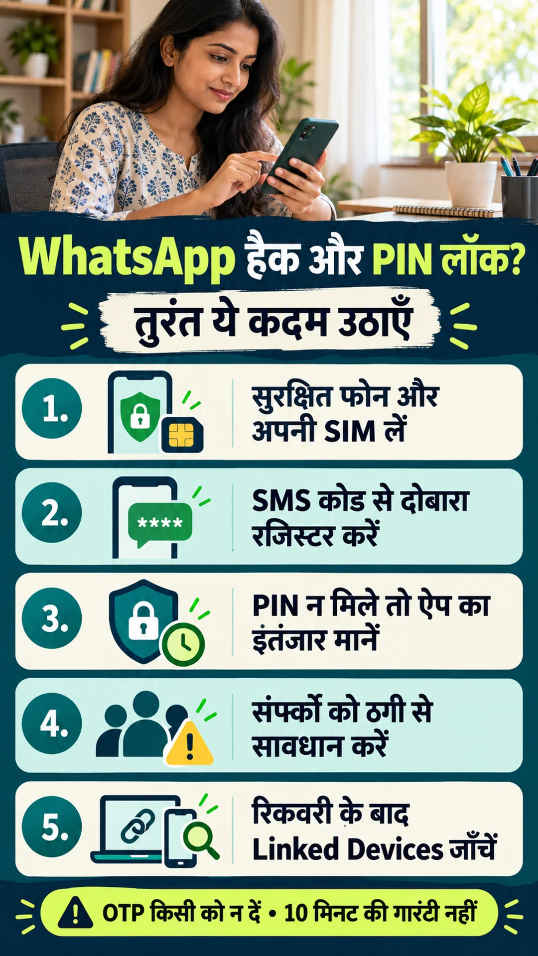 Hindi checklist for hacked WhatsApp account recovery