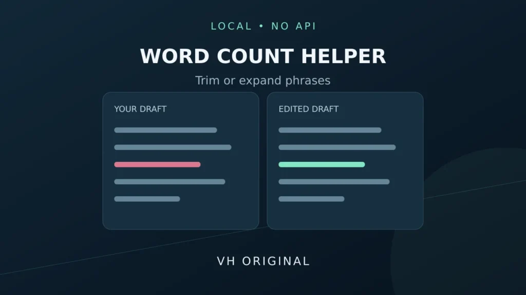 Word count editing helper — VH Original