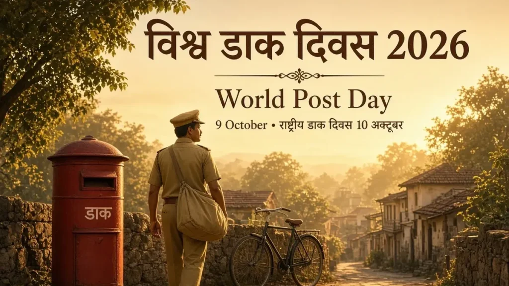 9 अक्टूबर विश्व डाक दिवस, 10 अक्टूबर राष्ट्रीय डाक दिवस।